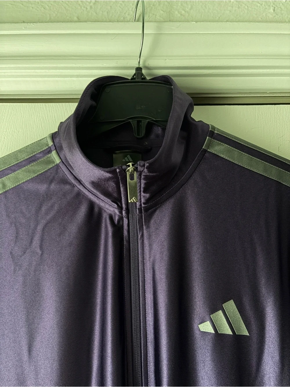 adidas Men’s Purple/Gray Full-Zip Track Jacket Size L
